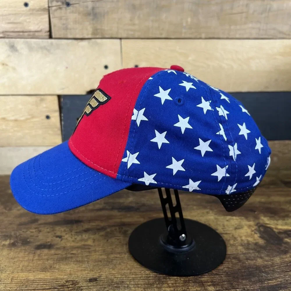 DC Wonder Woman Girls 4-6T Hat USA Flag Glitter Baseball Cap
